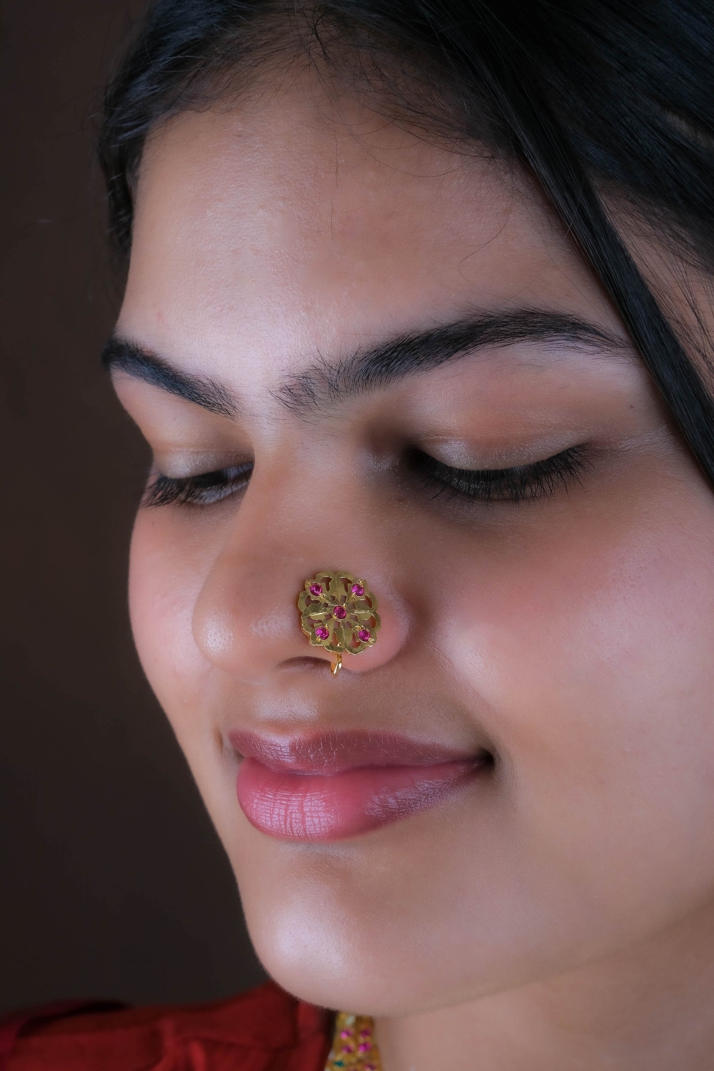 Purani Dilli Gold Plated Silver Clip On Nose Pin