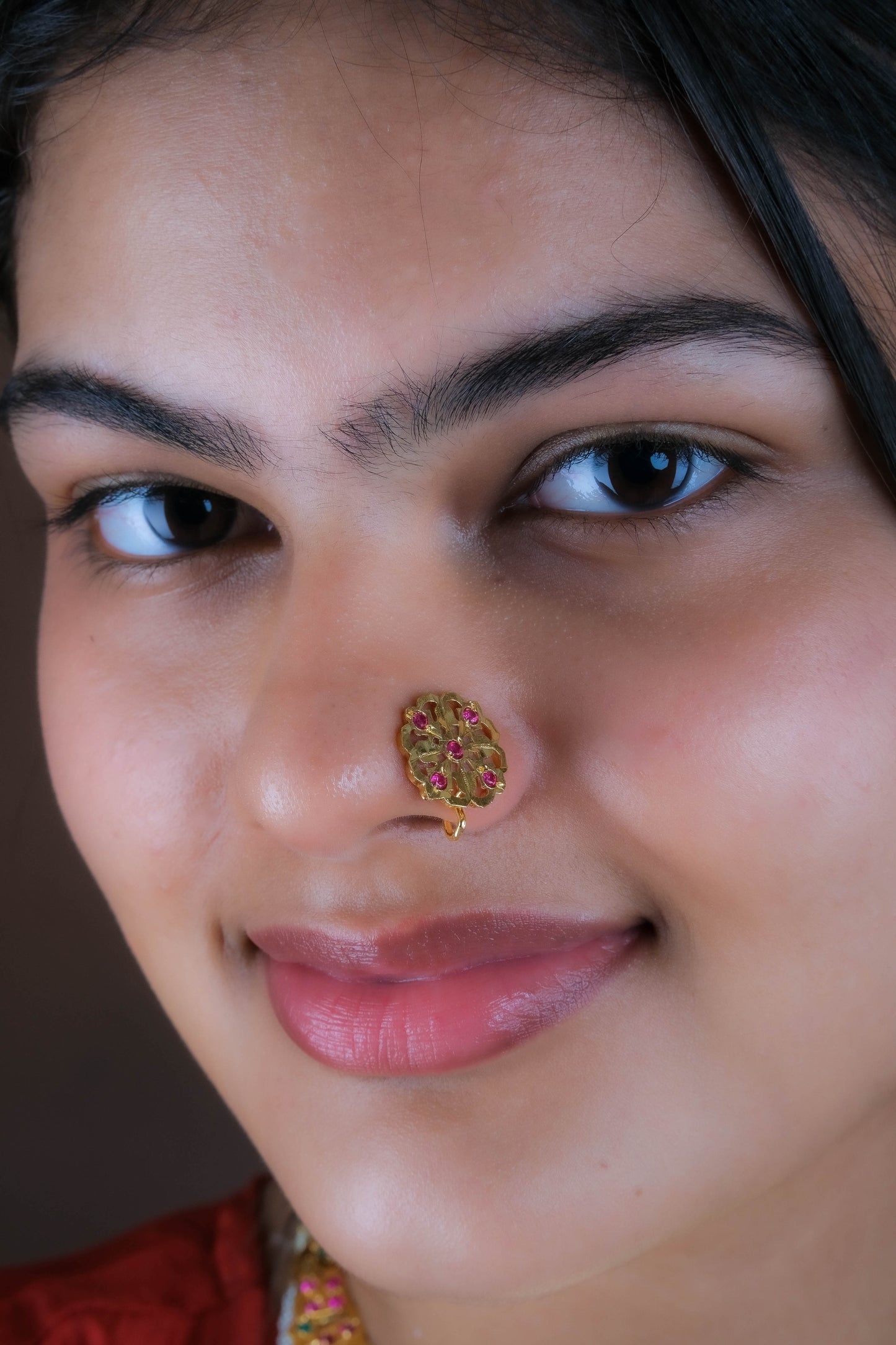 Purani Dilli Gold Plated Silver Clip On Nose Pin