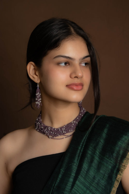 Lavender Beads Necklace Set