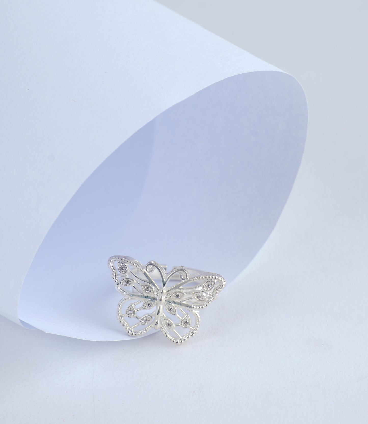 Beautiful Wings Silver Butterfly Ring