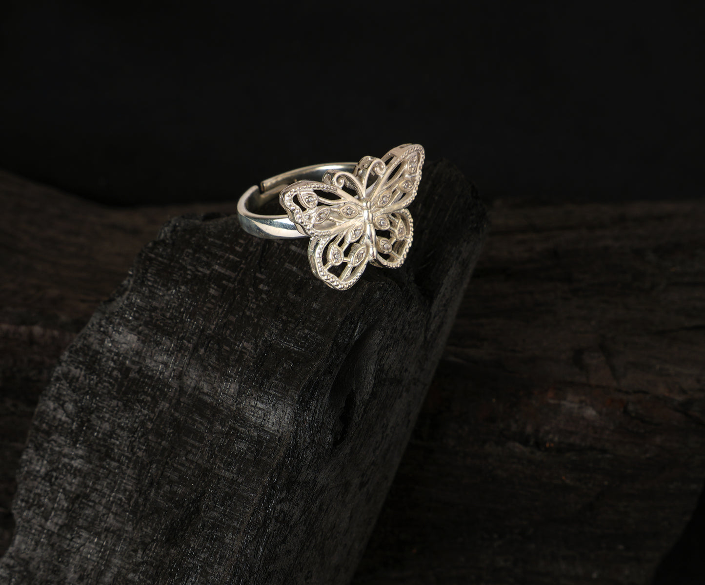 Beautiful Wings Silver Butterfly Ring