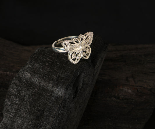 Beautiful Wings Silver Butterfly Ring