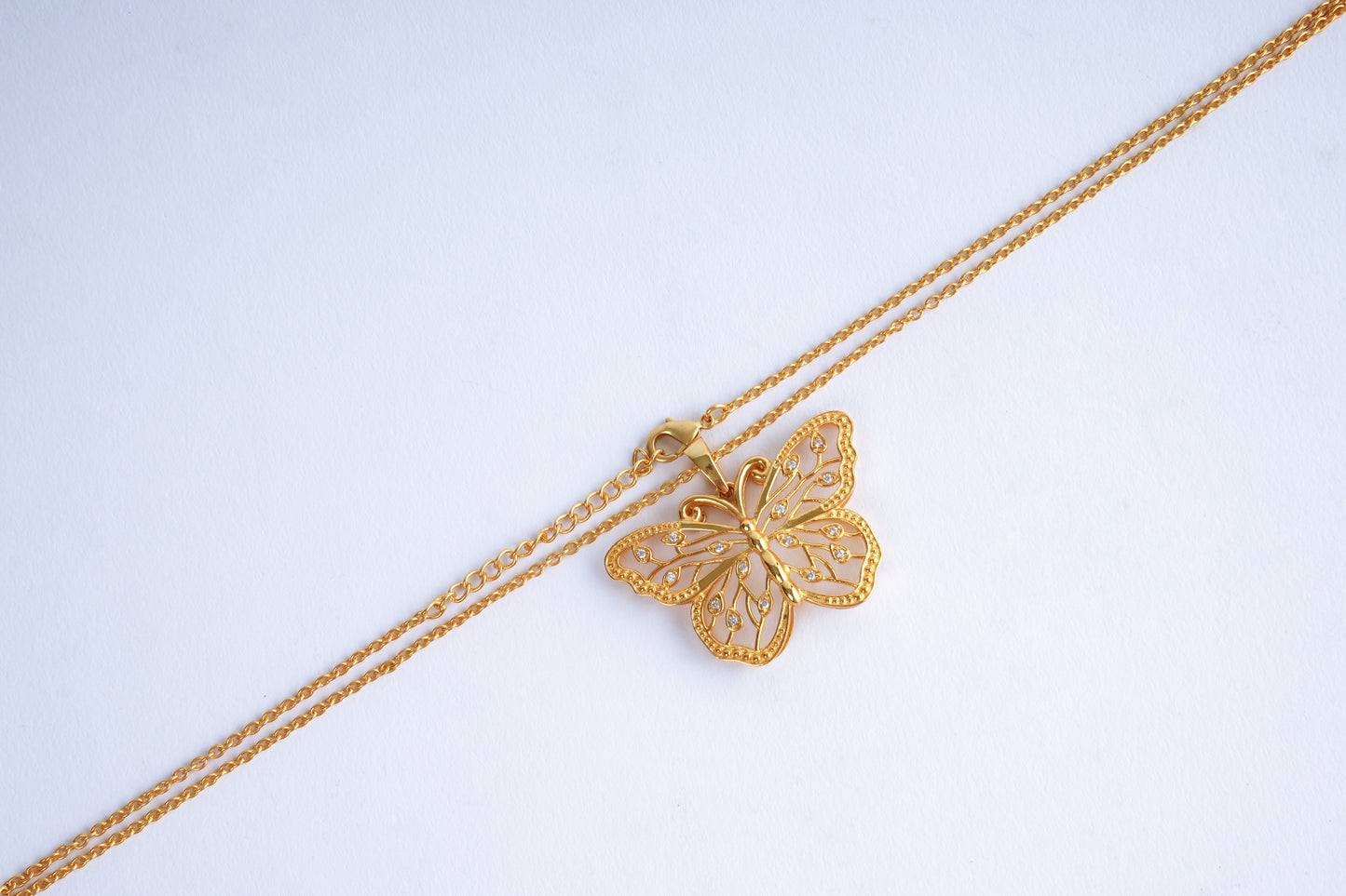 Beautiful Wings Gold-plated Butterfly Pendant Necklace
