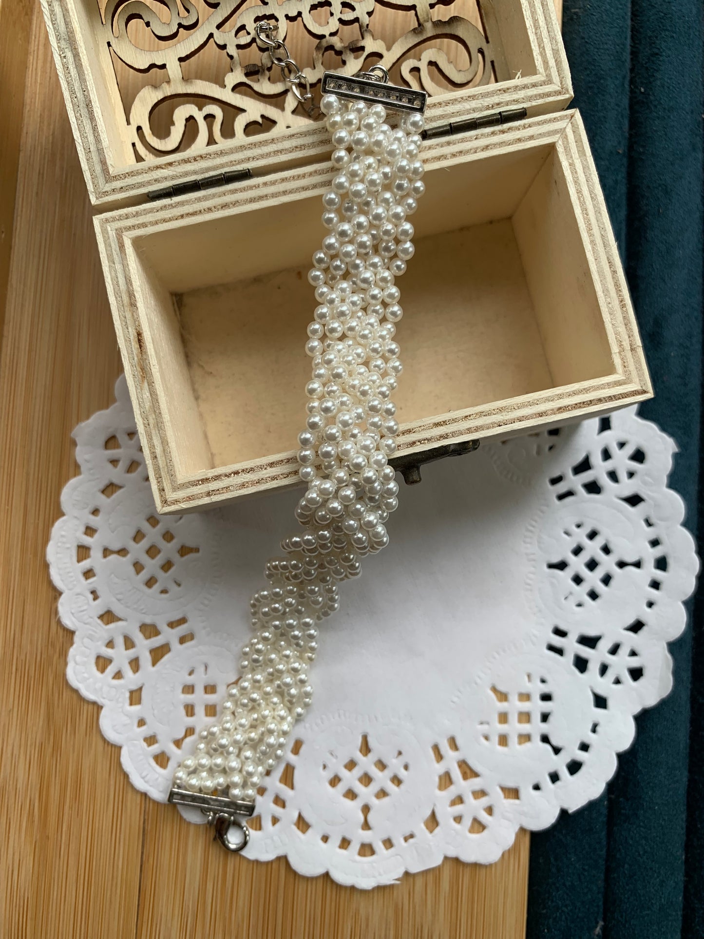 Braided Pearl Bracelet (Silver-Plated)