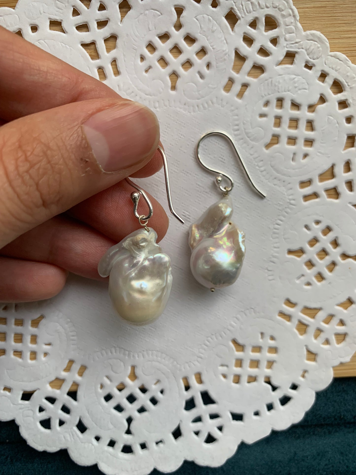 Baroque Pearl Earrings (Silver)
