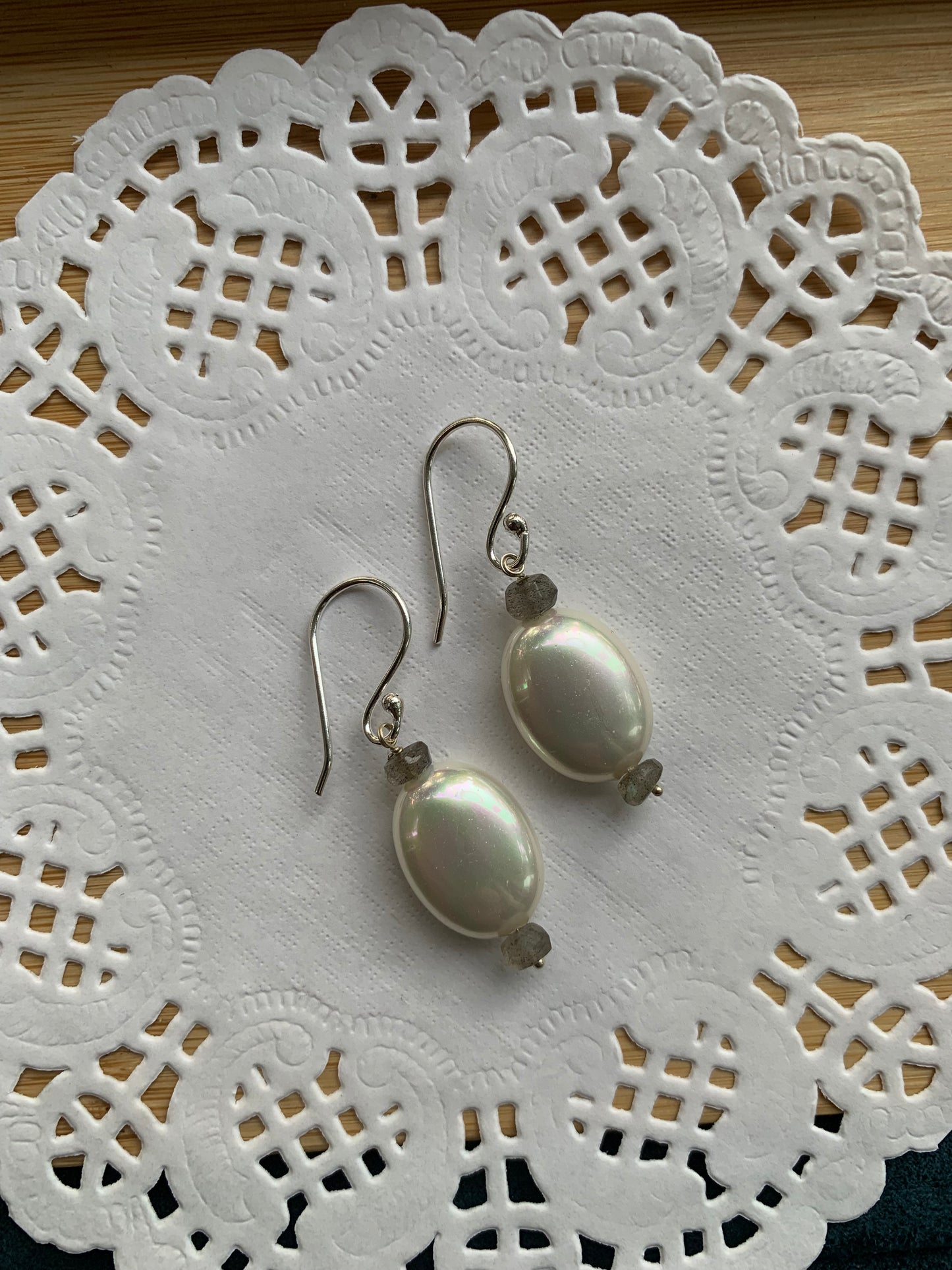 Pearl Labradorite Earrings