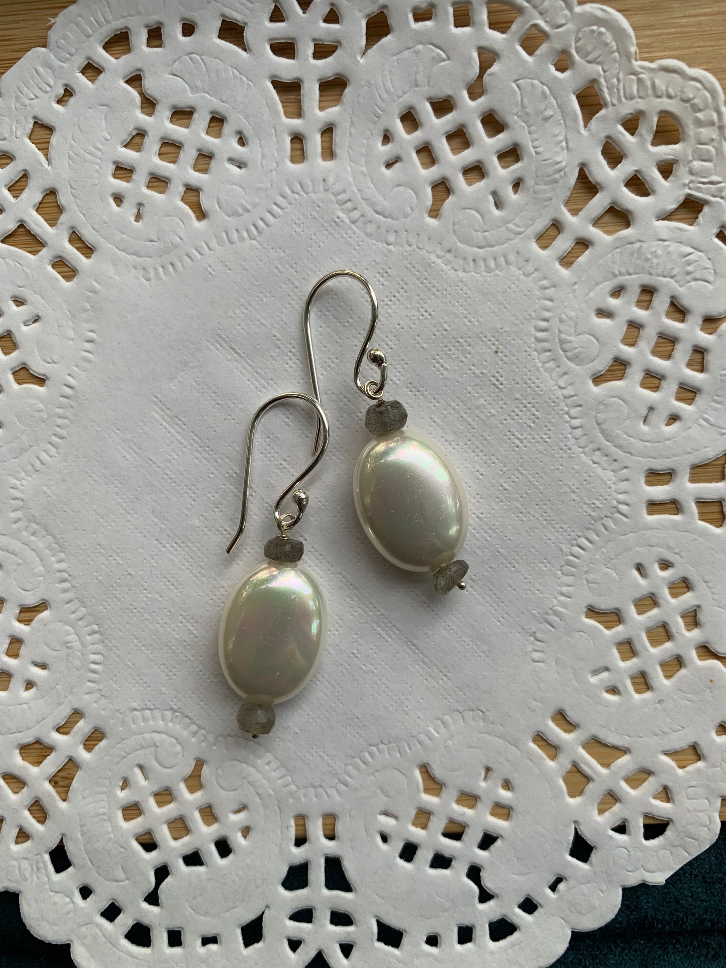 Pearl Labradorite Earrings