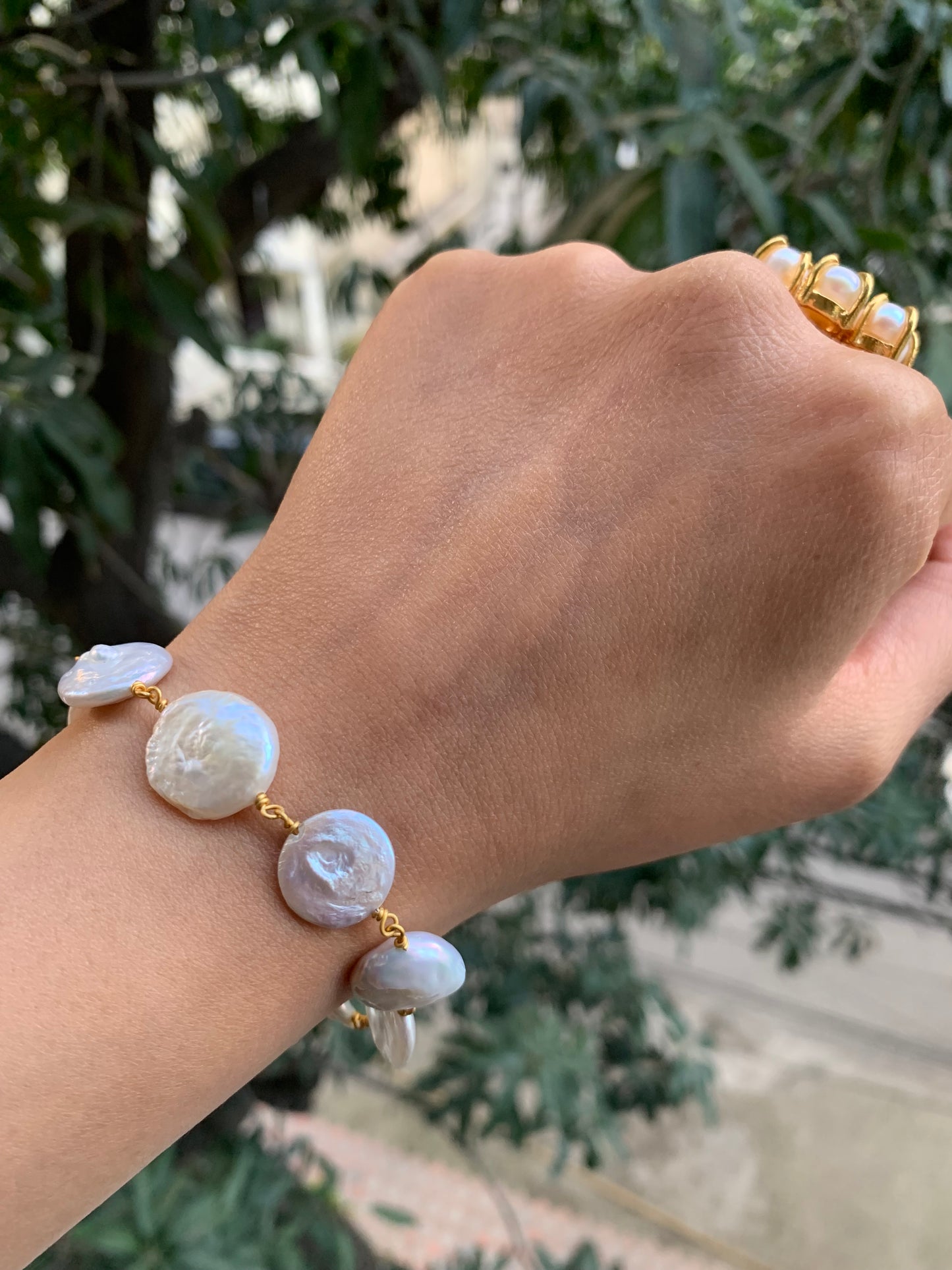 Gauhar Coin Pearl Bracelet