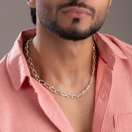 Franco Silver Link Chain For Men