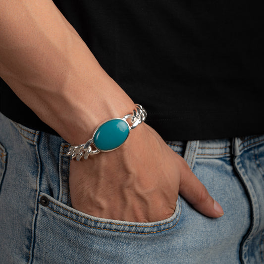 THE KHAN SILVER TURQUOISE BRACELET