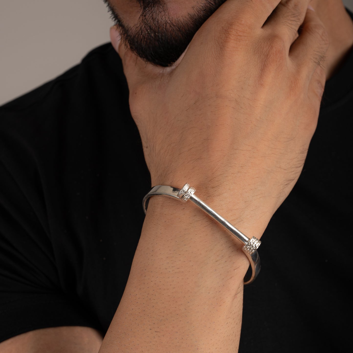 Rustic Men Silver Kada