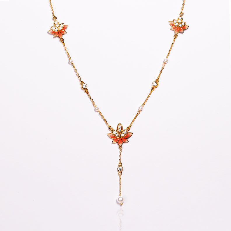 Lotus Charm Necklace