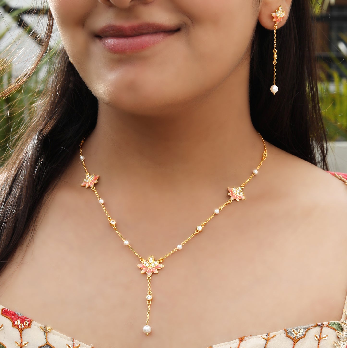 Lotus Charm Earrings