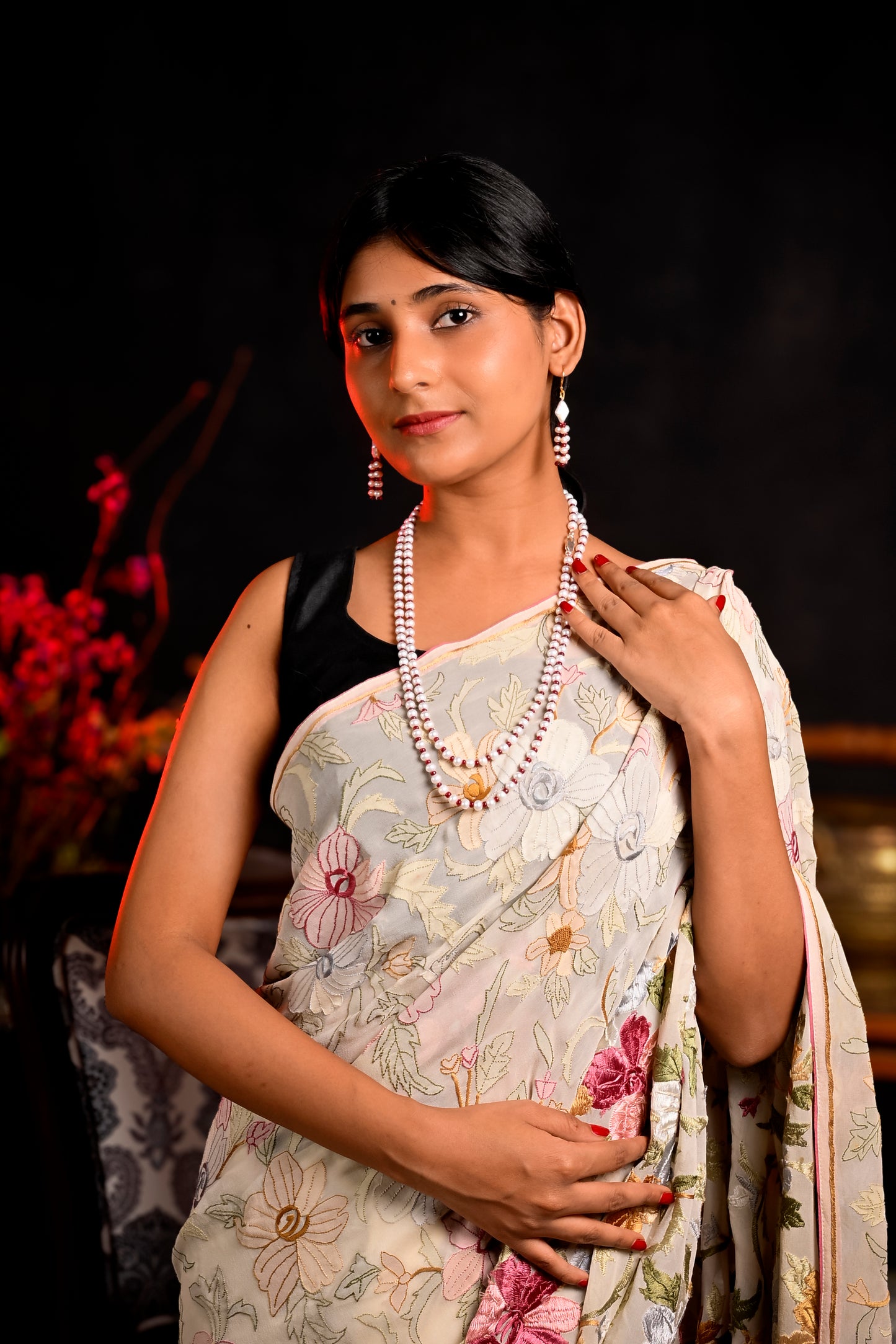 Pearl Ruby Long Styling Necklace