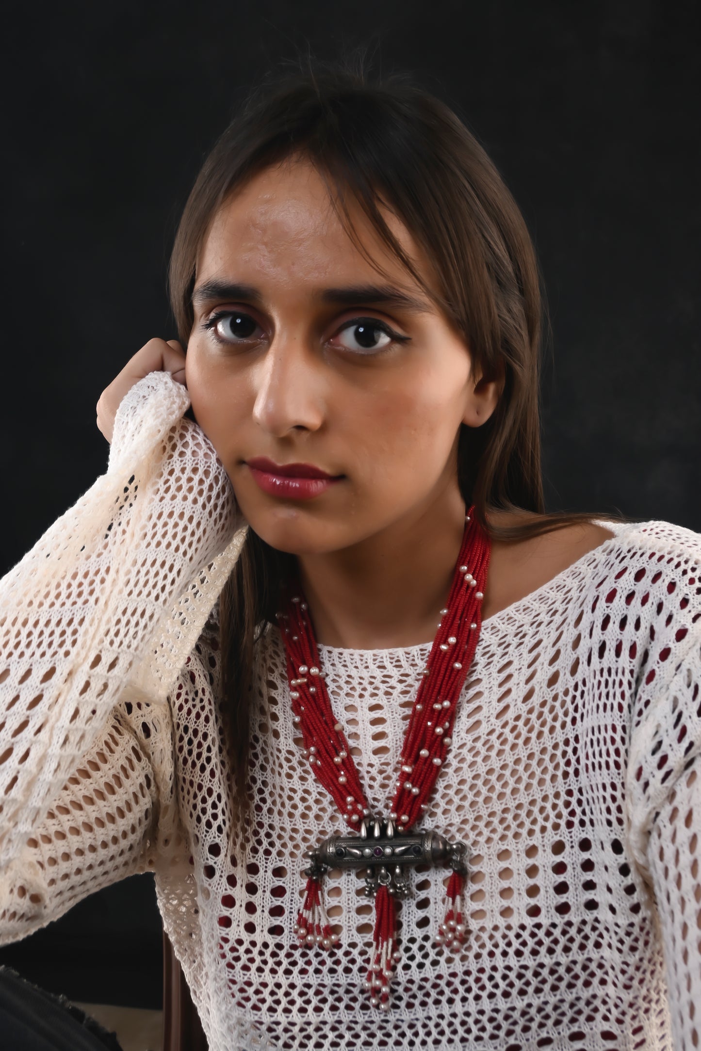 Eves Red Silver Necklace