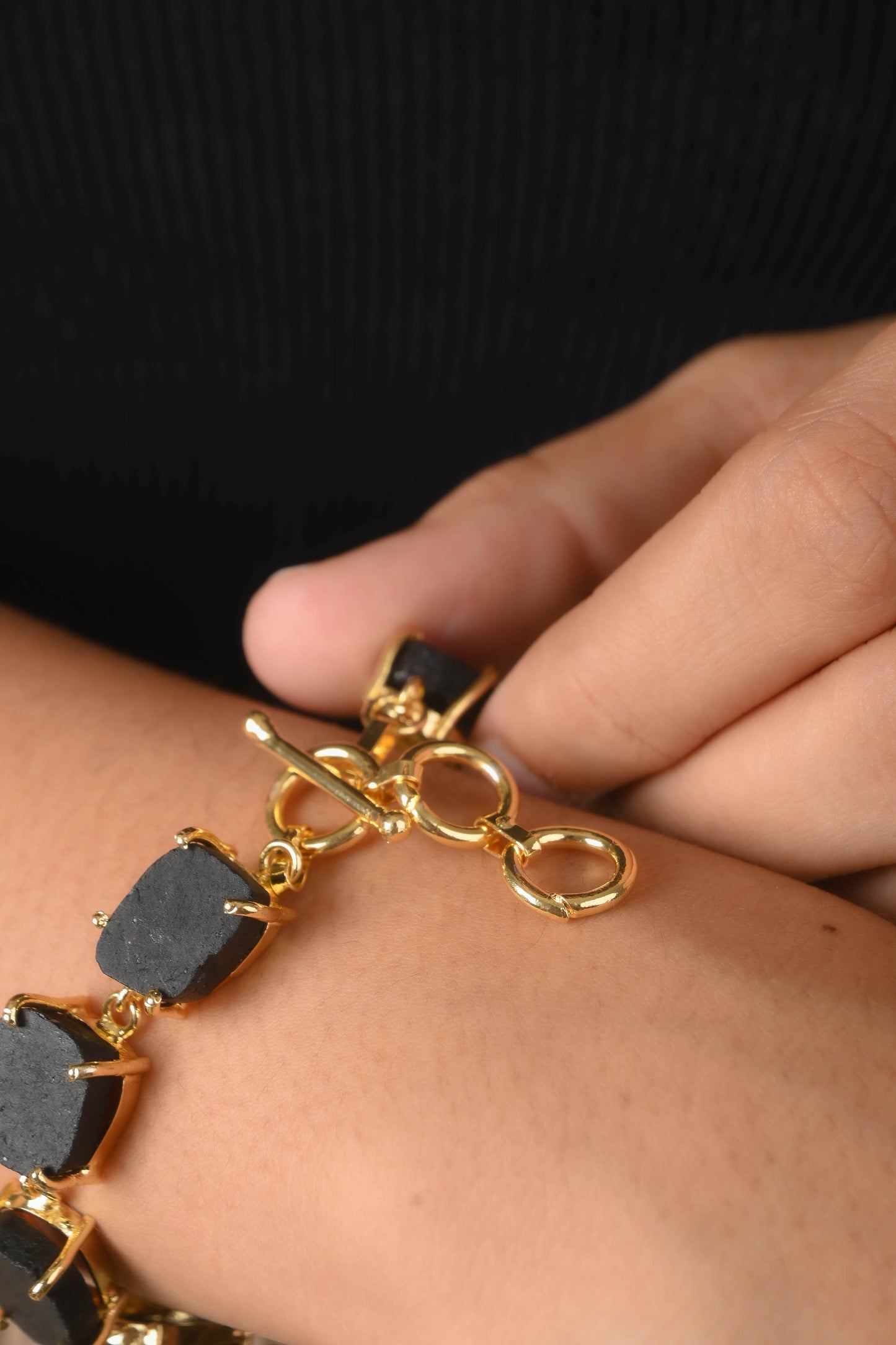 Uncut Black Onyx Bracelet