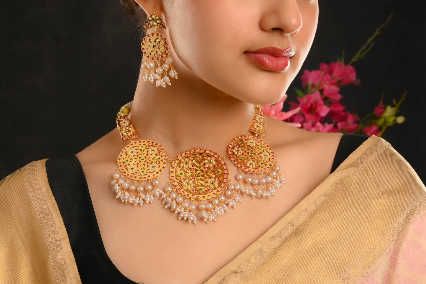 Samaira Purani Dilli Gold Plated Silver Necklace Set