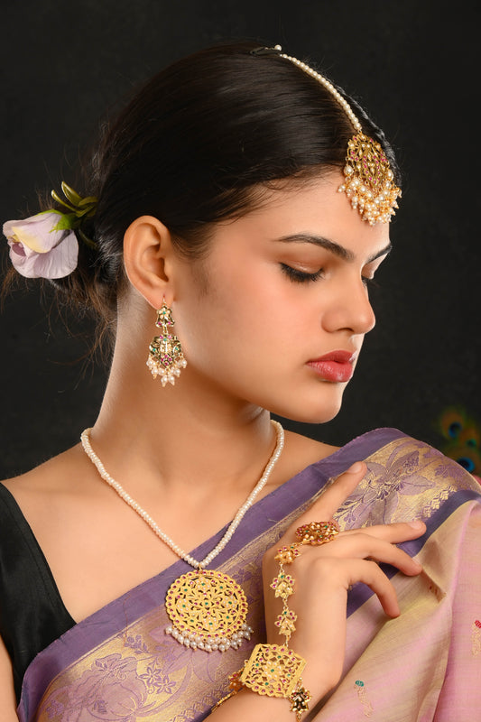 Ruhi Purani Dilli Necklace Gold Plated Silver Set