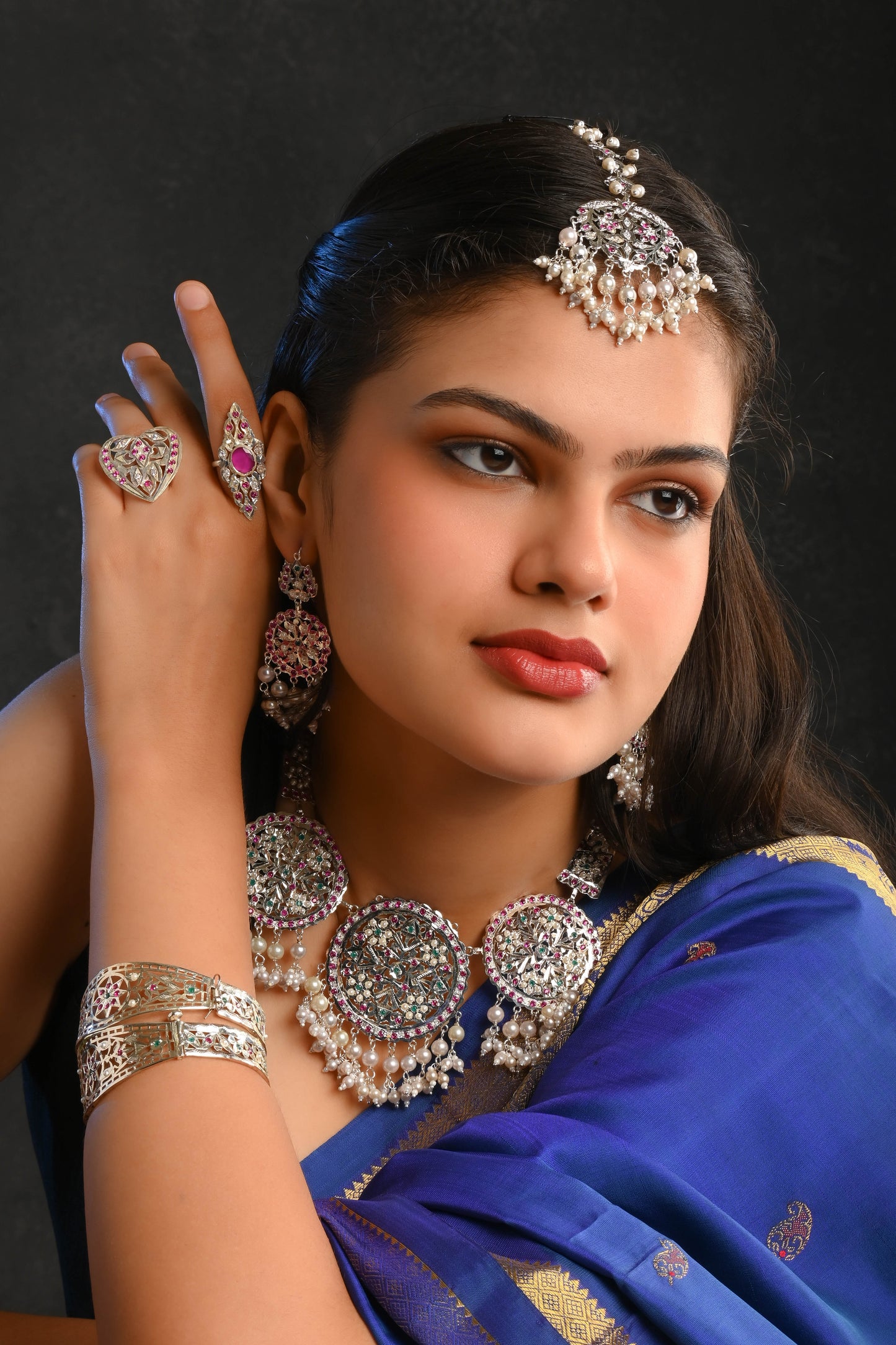 "Razia" Silver Bangle