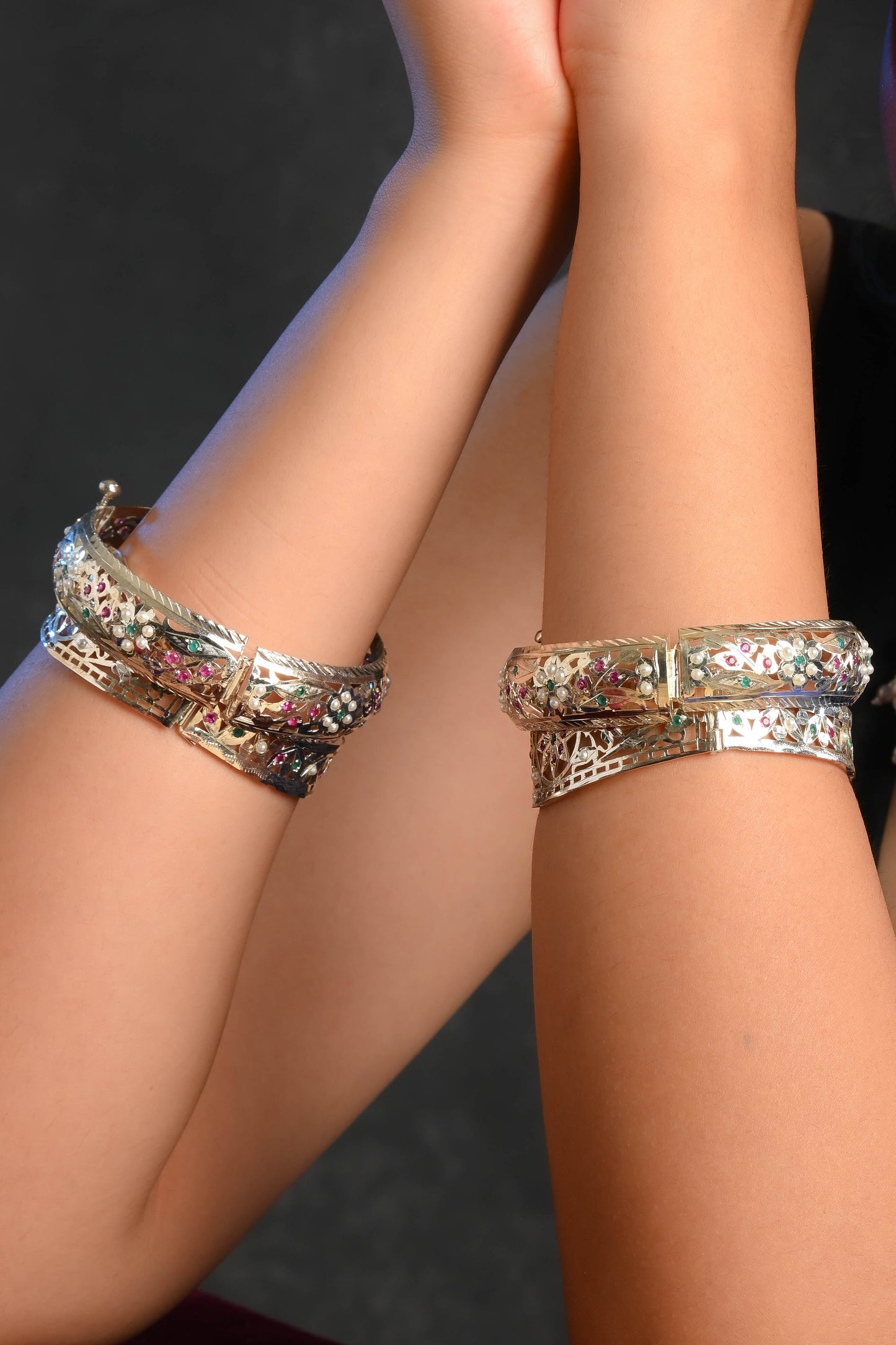 "Razia" Silver Bangle