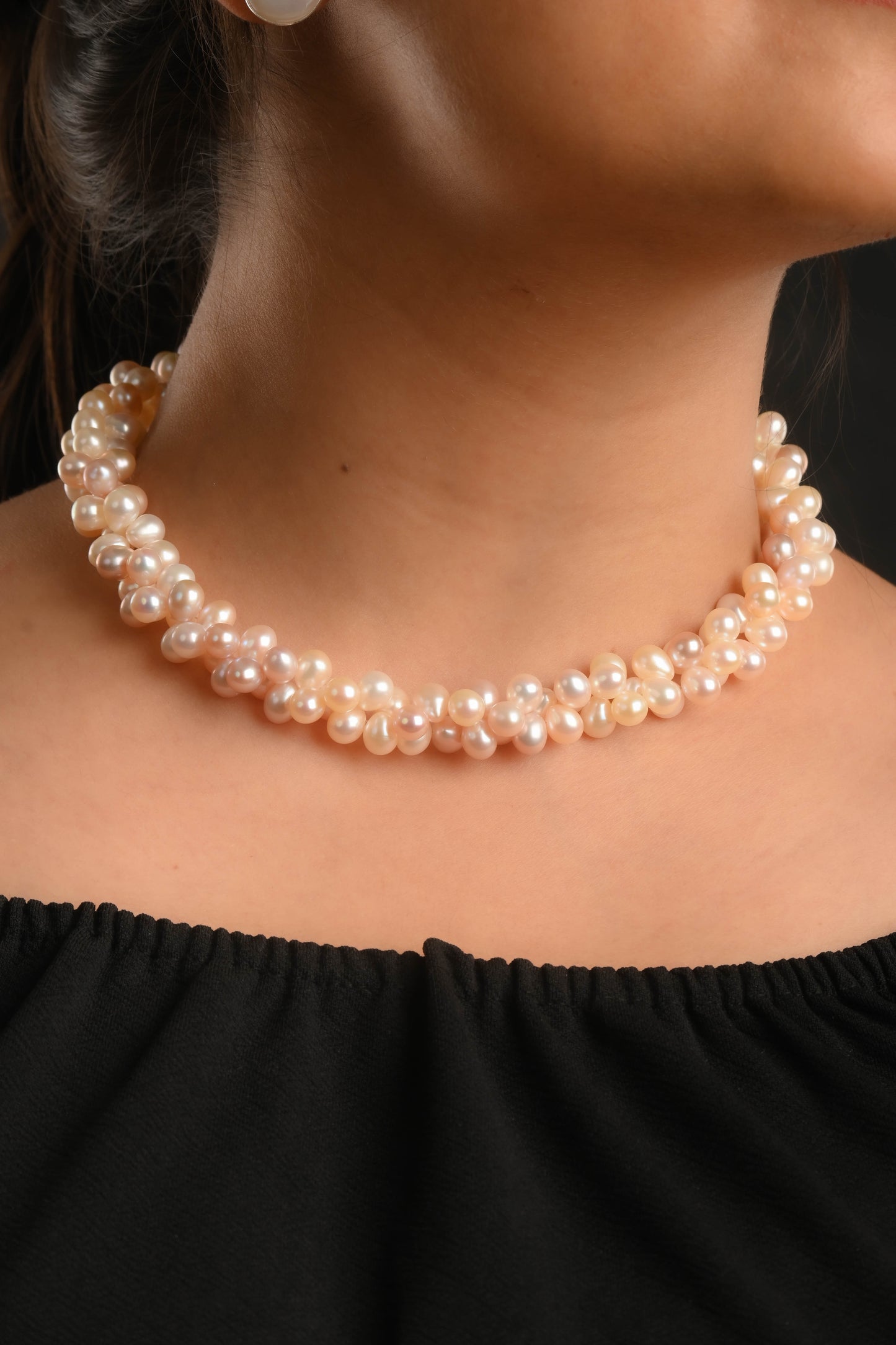 Peach Pears Freshwater Pearls Necklace
