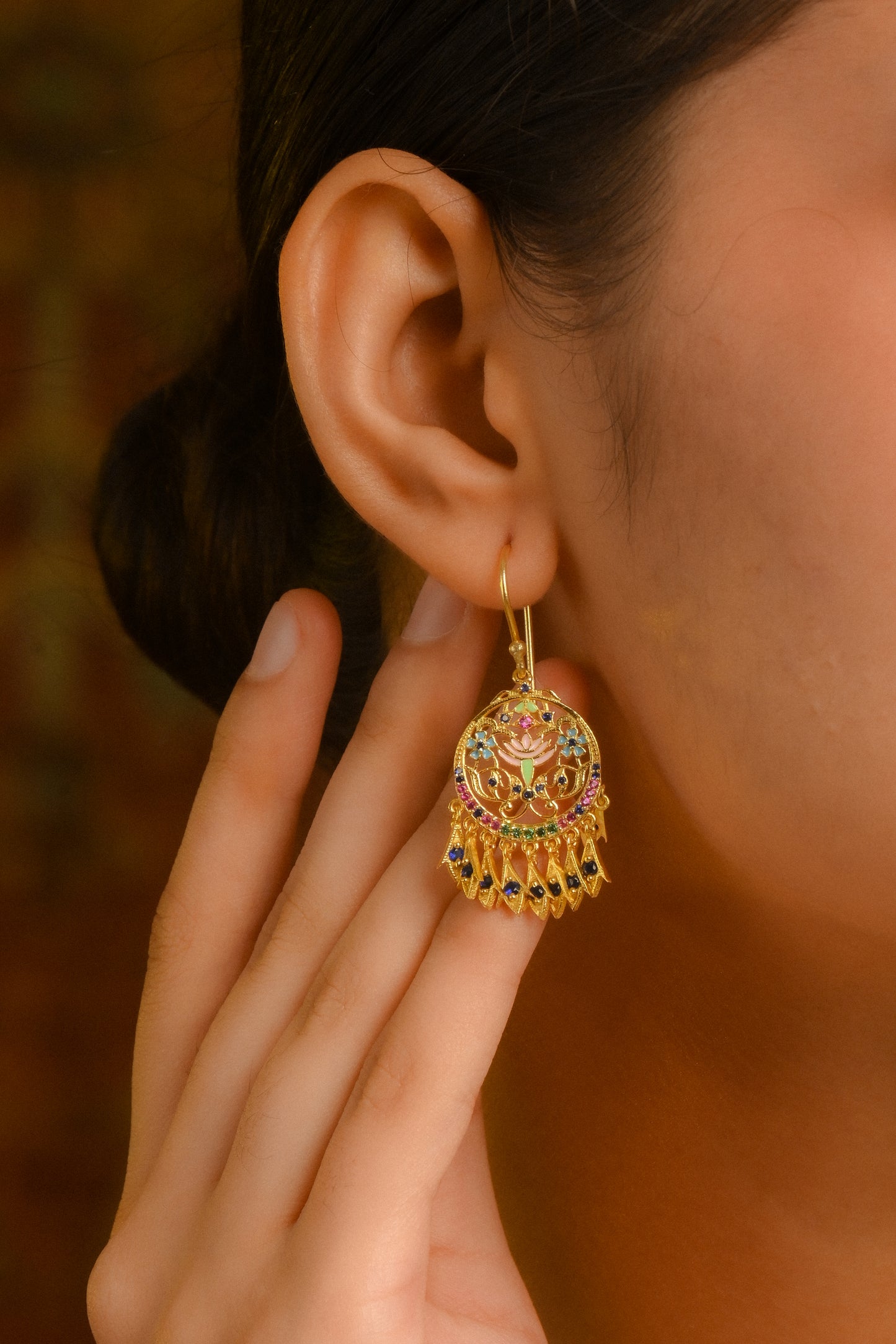 Mandakini Meenakari Delicate Earrings