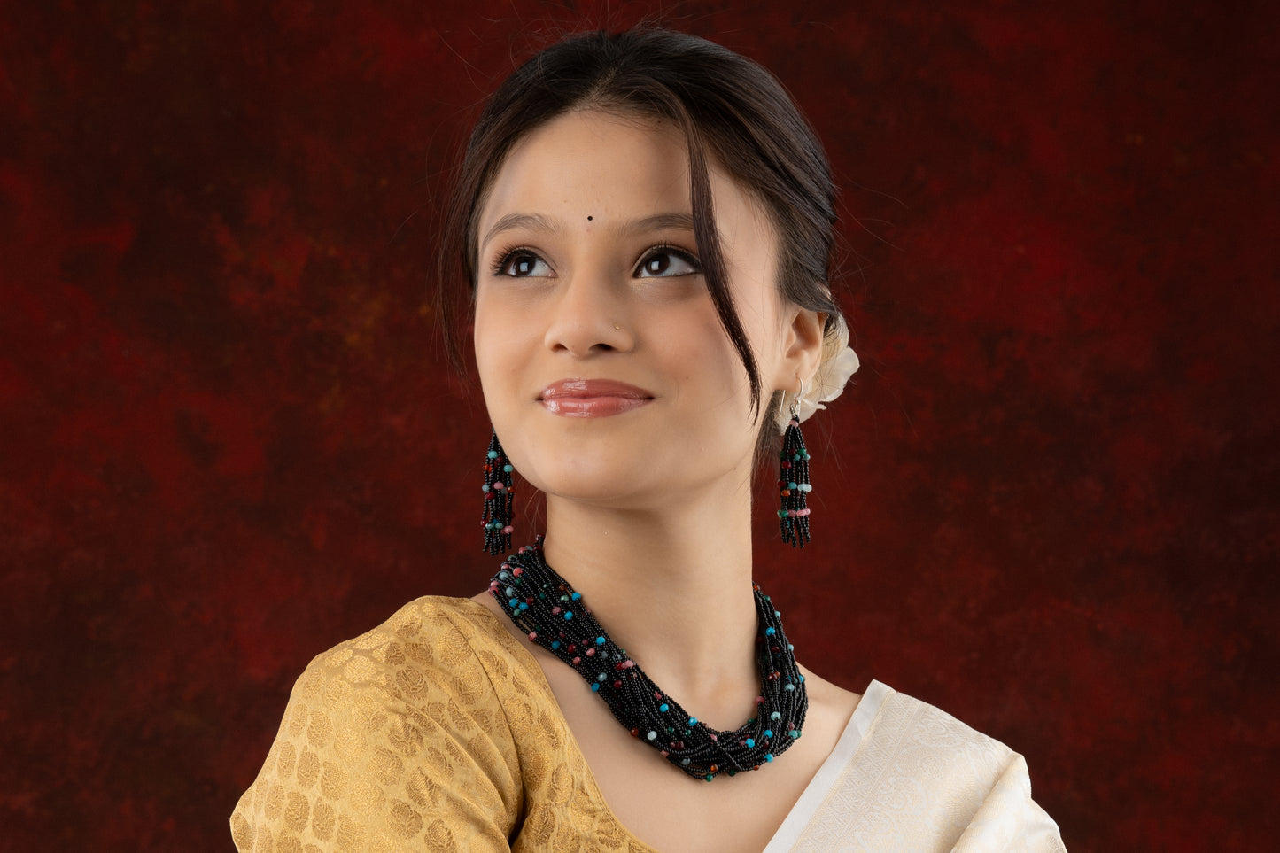 Unique Black Layered Beauty Necklace Set