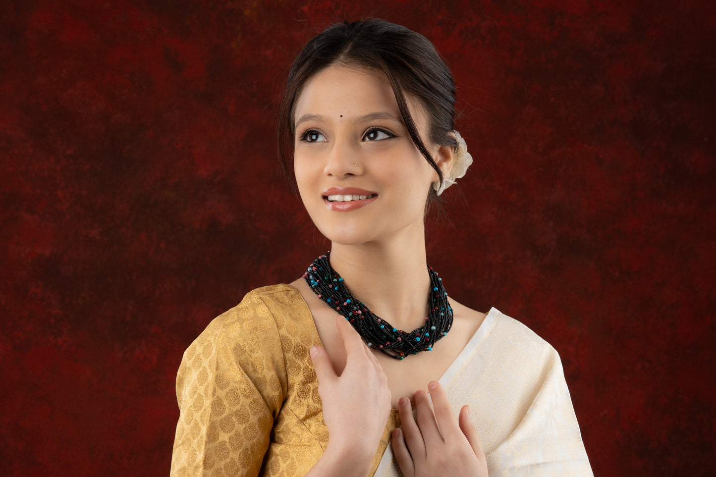 Unique Black Layered Beauty Necklace Set