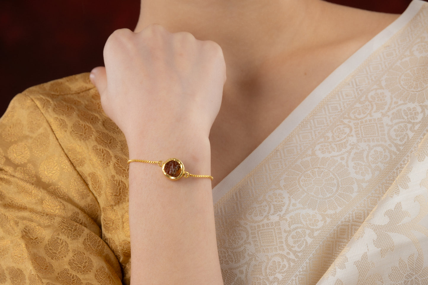 Uncut Round Citrine Bracelet