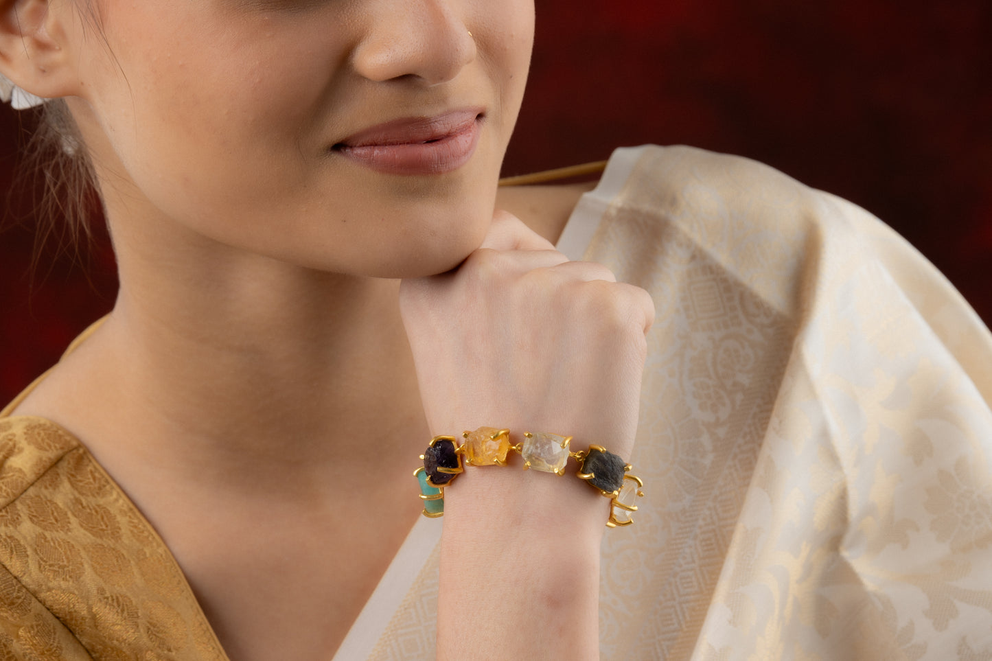 Uncut Multi stone Bracelet
