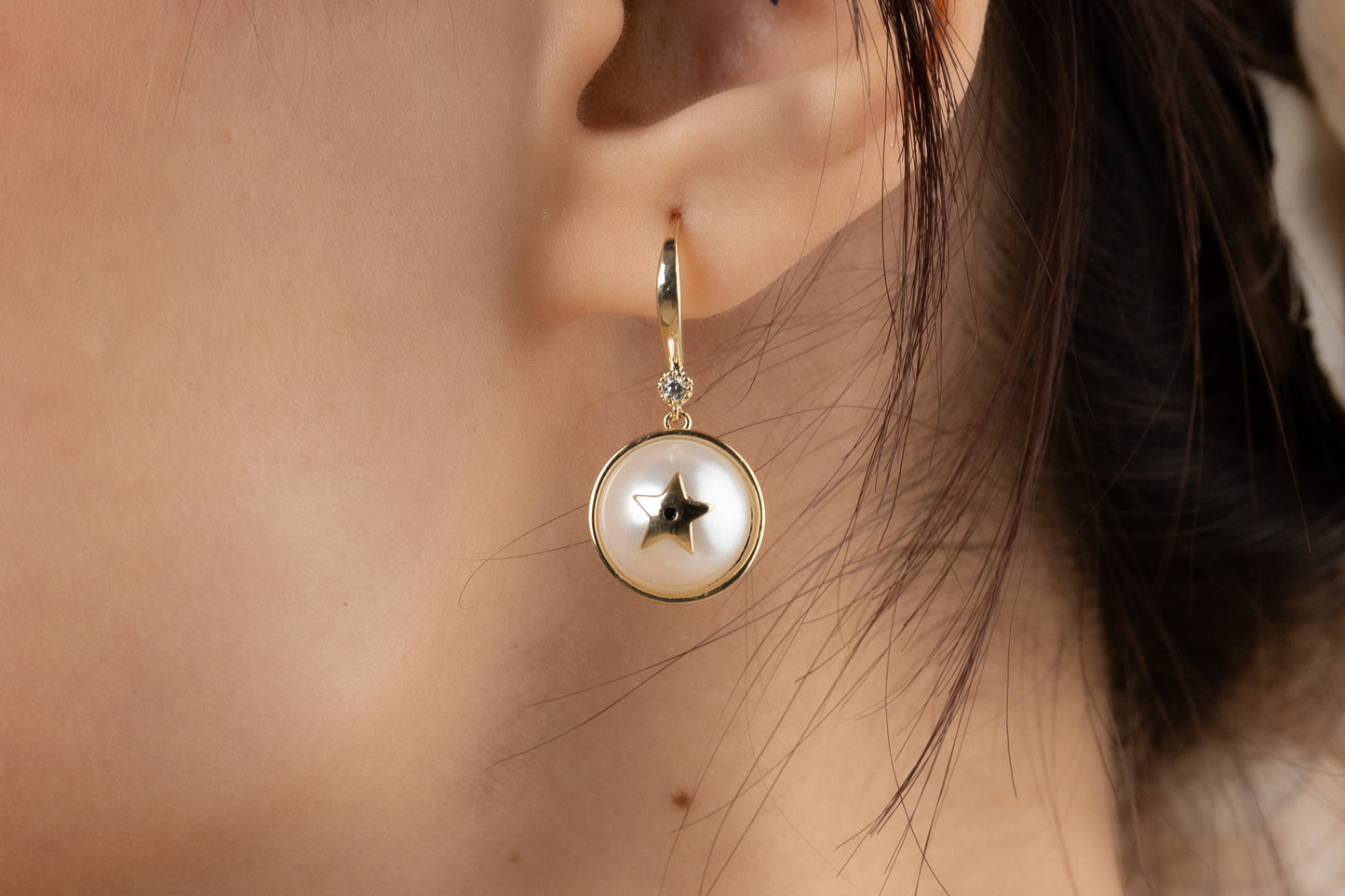 Moon And Stars Pearl Earrings