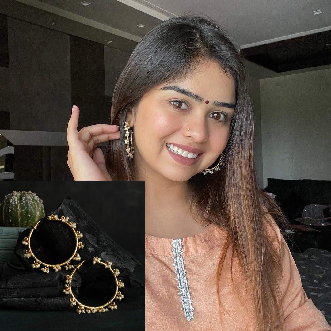 Pearl Raindrop Hoops