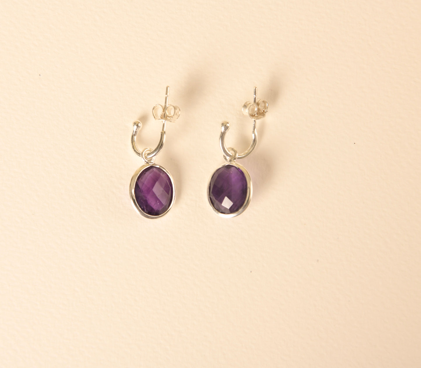 Amethyst C Bend Earrings