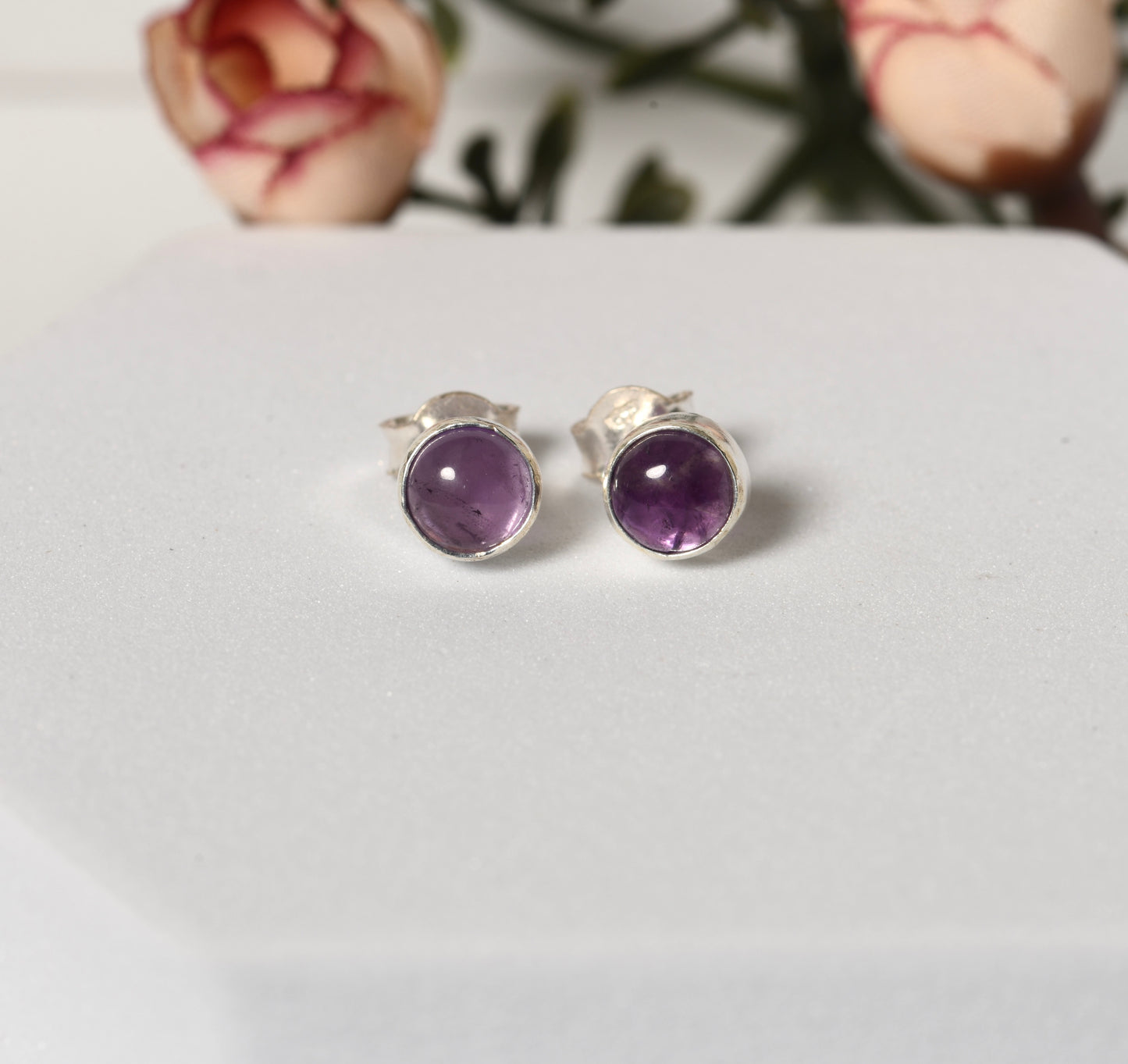 Amethyst Silver Studs