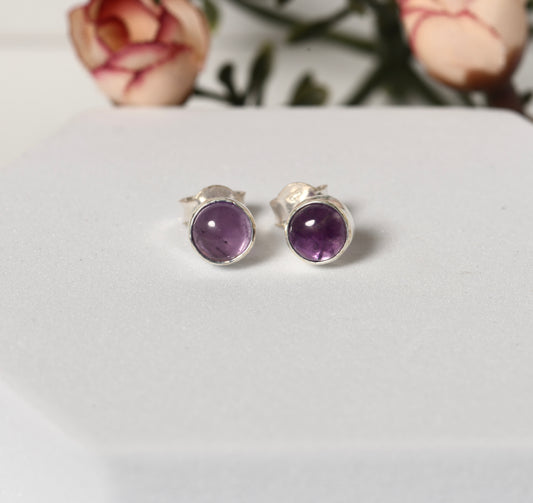 Amethyst Silver Studs