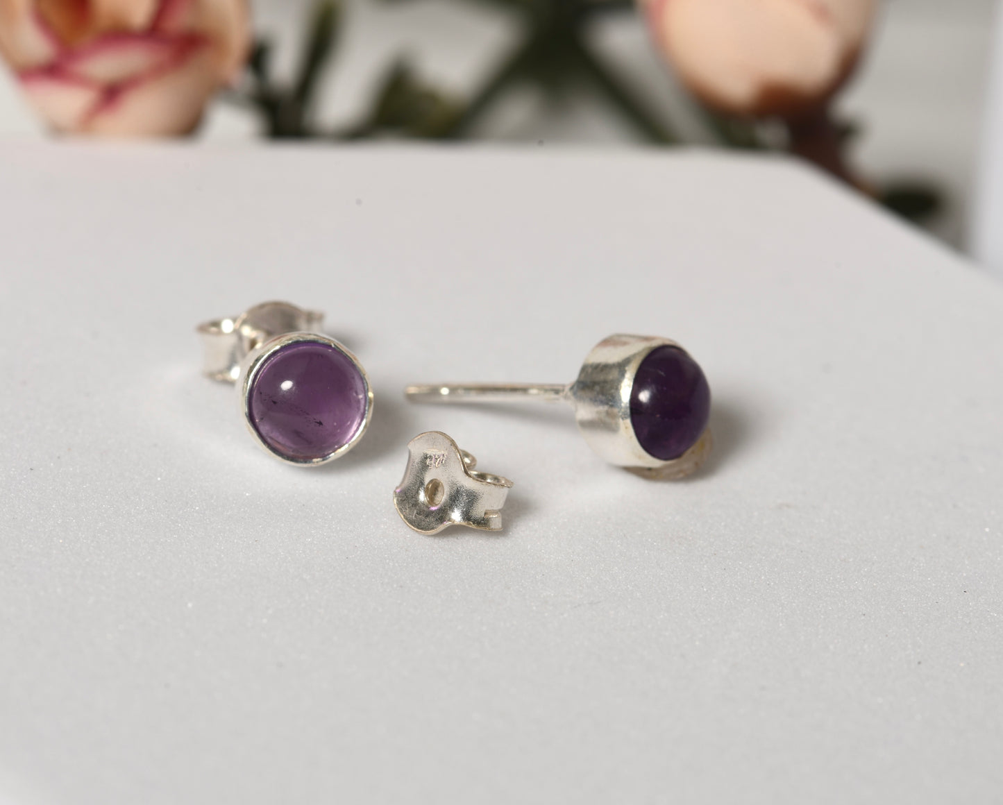 Amethyst Silver Studs