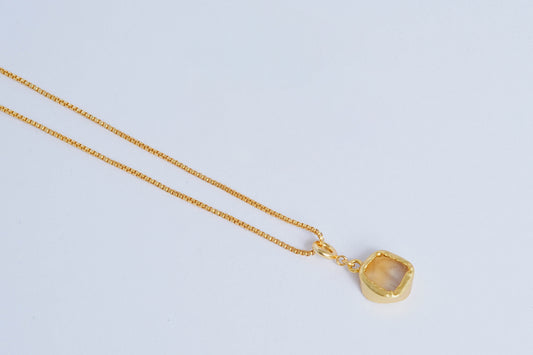 Natural Citrine Pendant With Chain