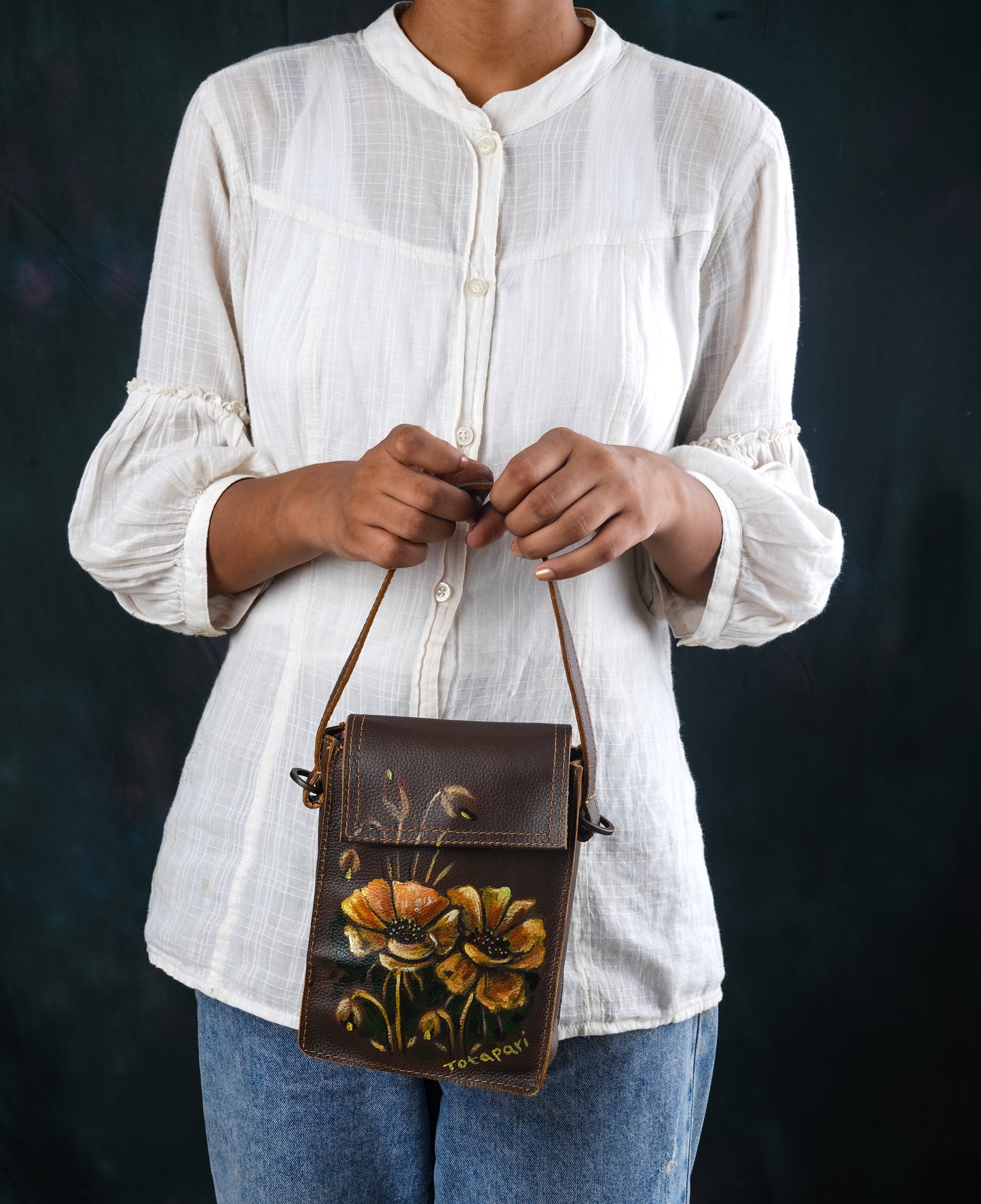 Floral Bouquet Handpainted Sling