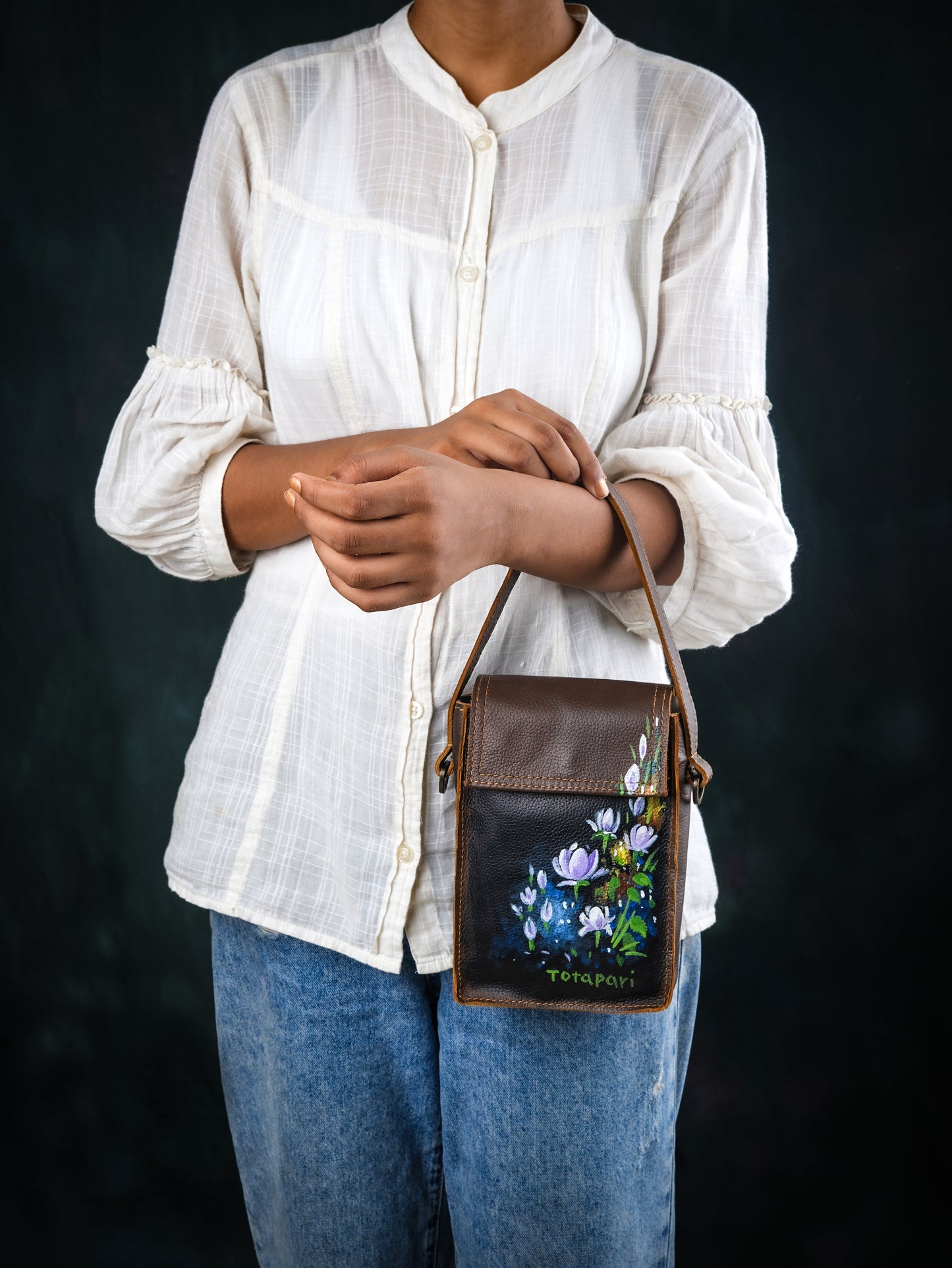 Night Lily Hand Painted Small Sling