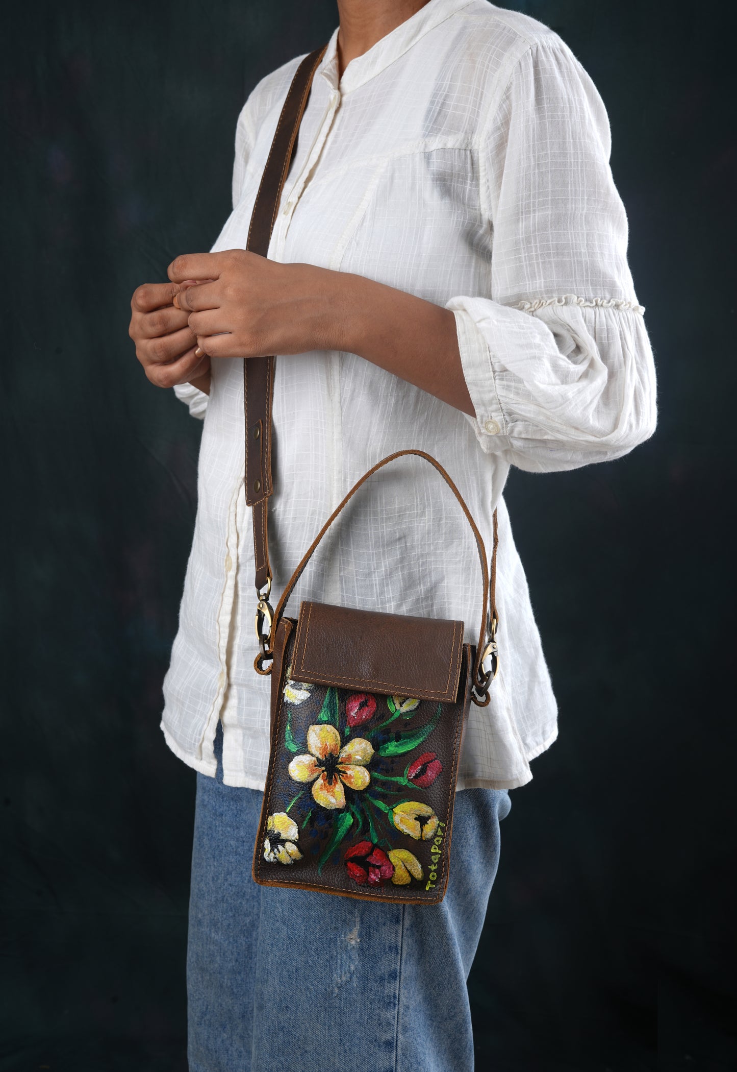 Floral Hand Painted Small Sling