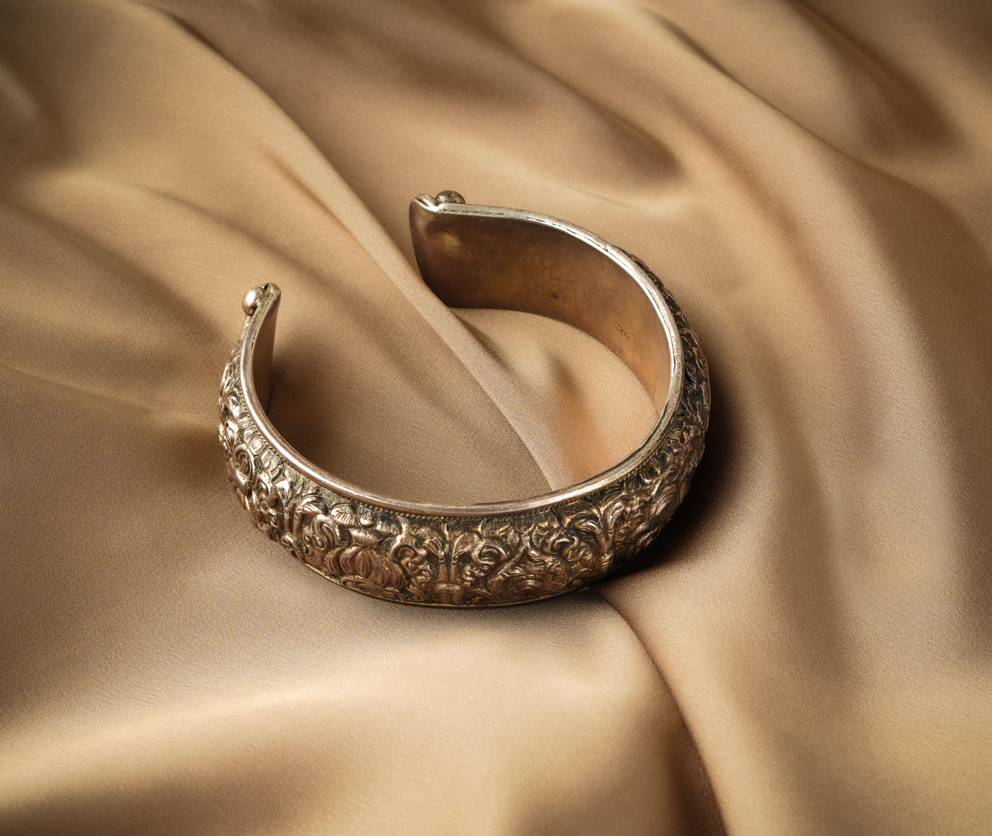 Intricate Open Silver Bangle