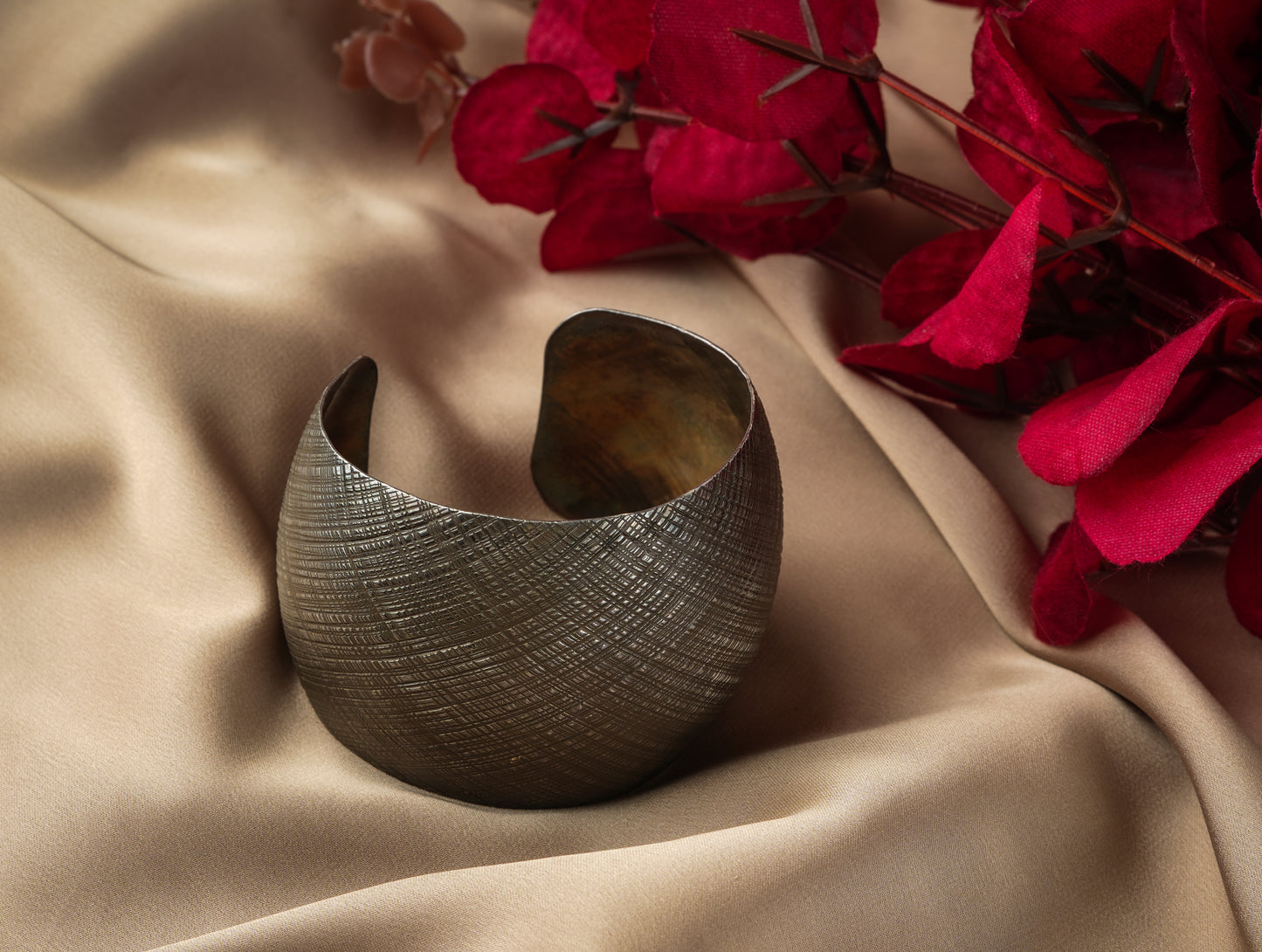 Oxidised Silver Chequerd Kada