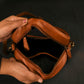 Handpainted Frieda Round Leather Sling Bag