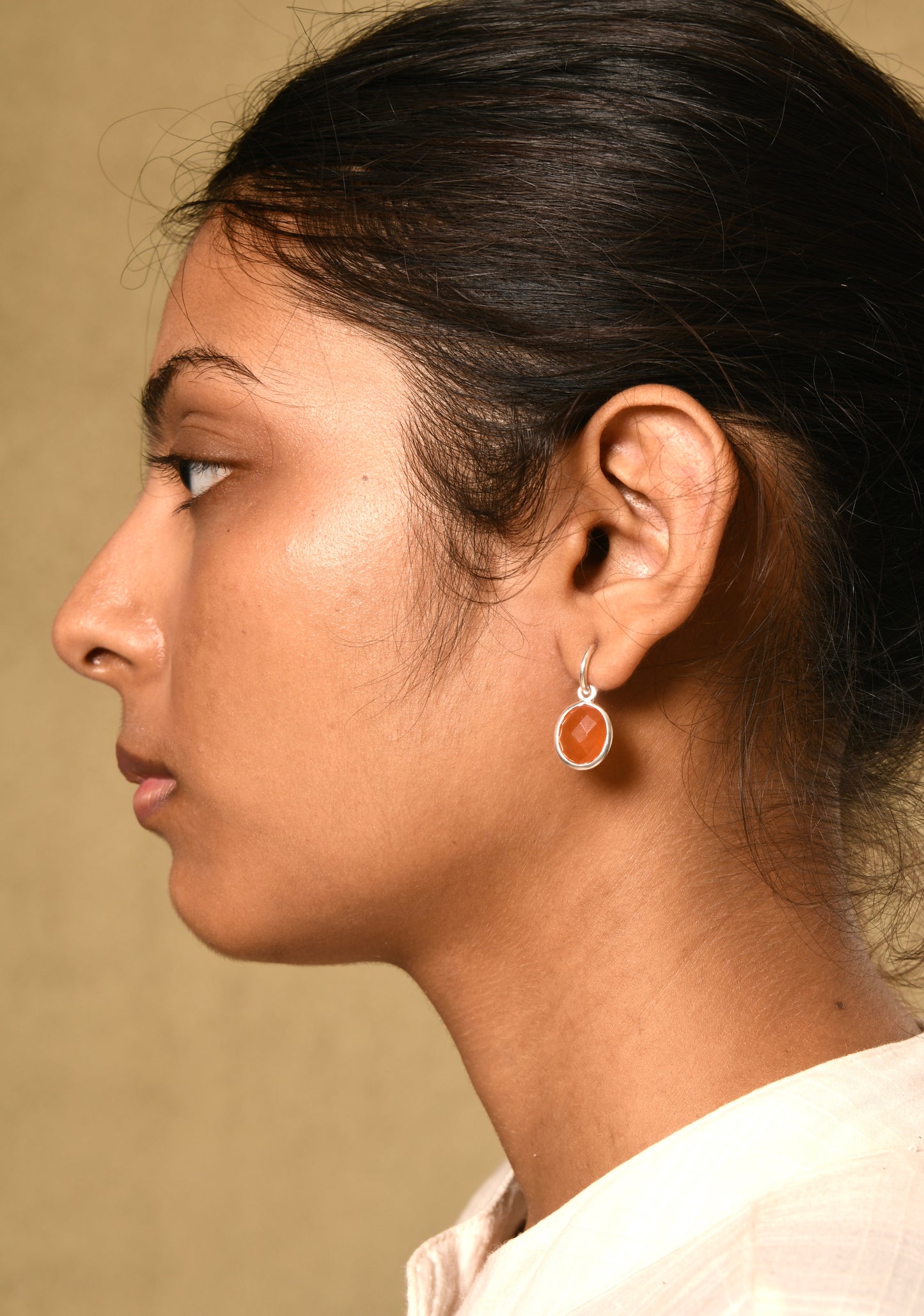 Carnelian C Bend Earrings