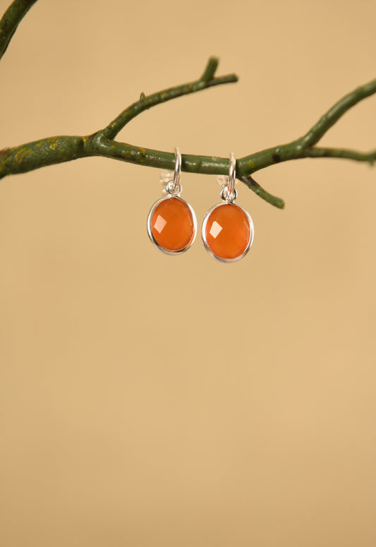 Carnelian C Bend Earrings