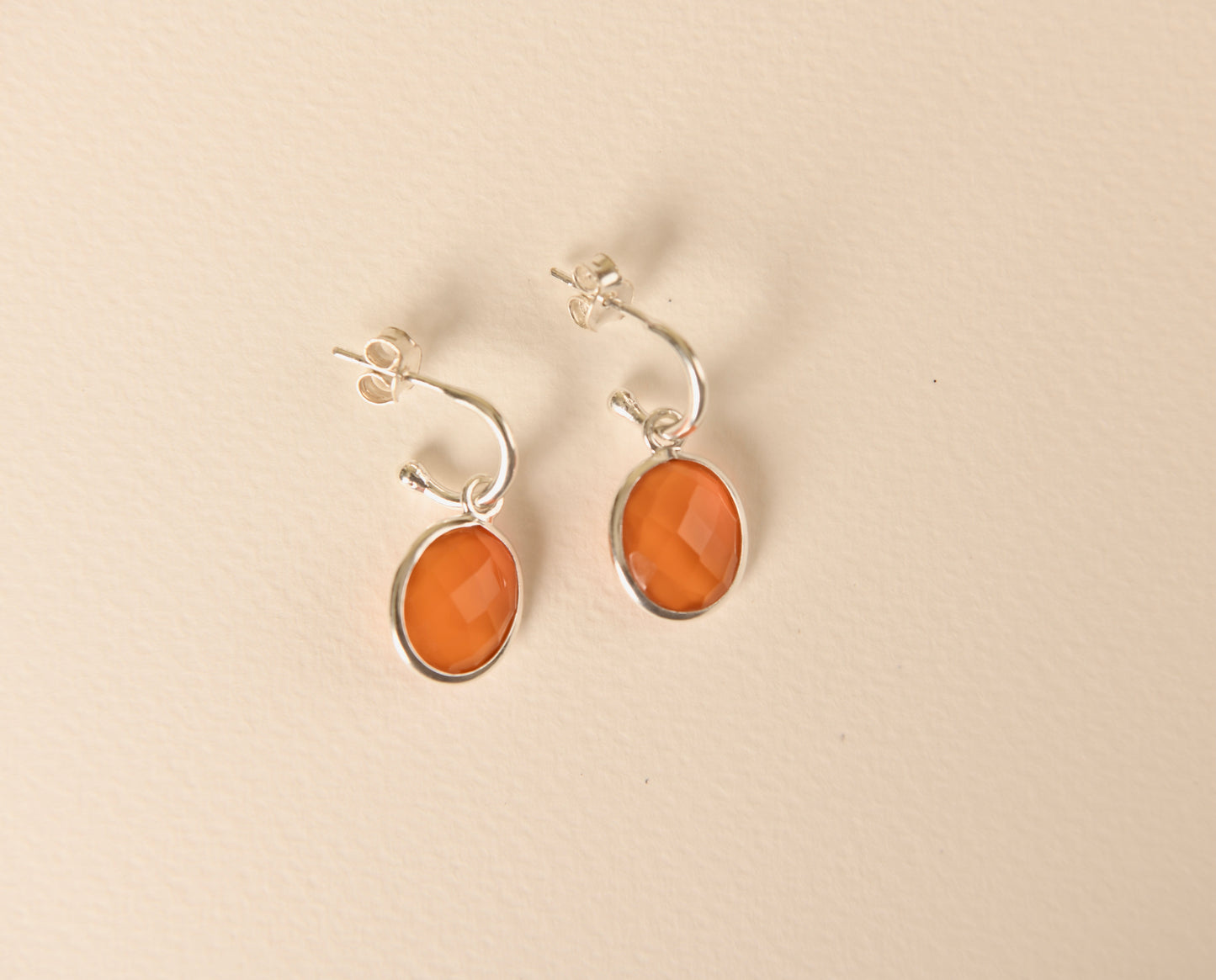 Carnelian C Bend Earrings