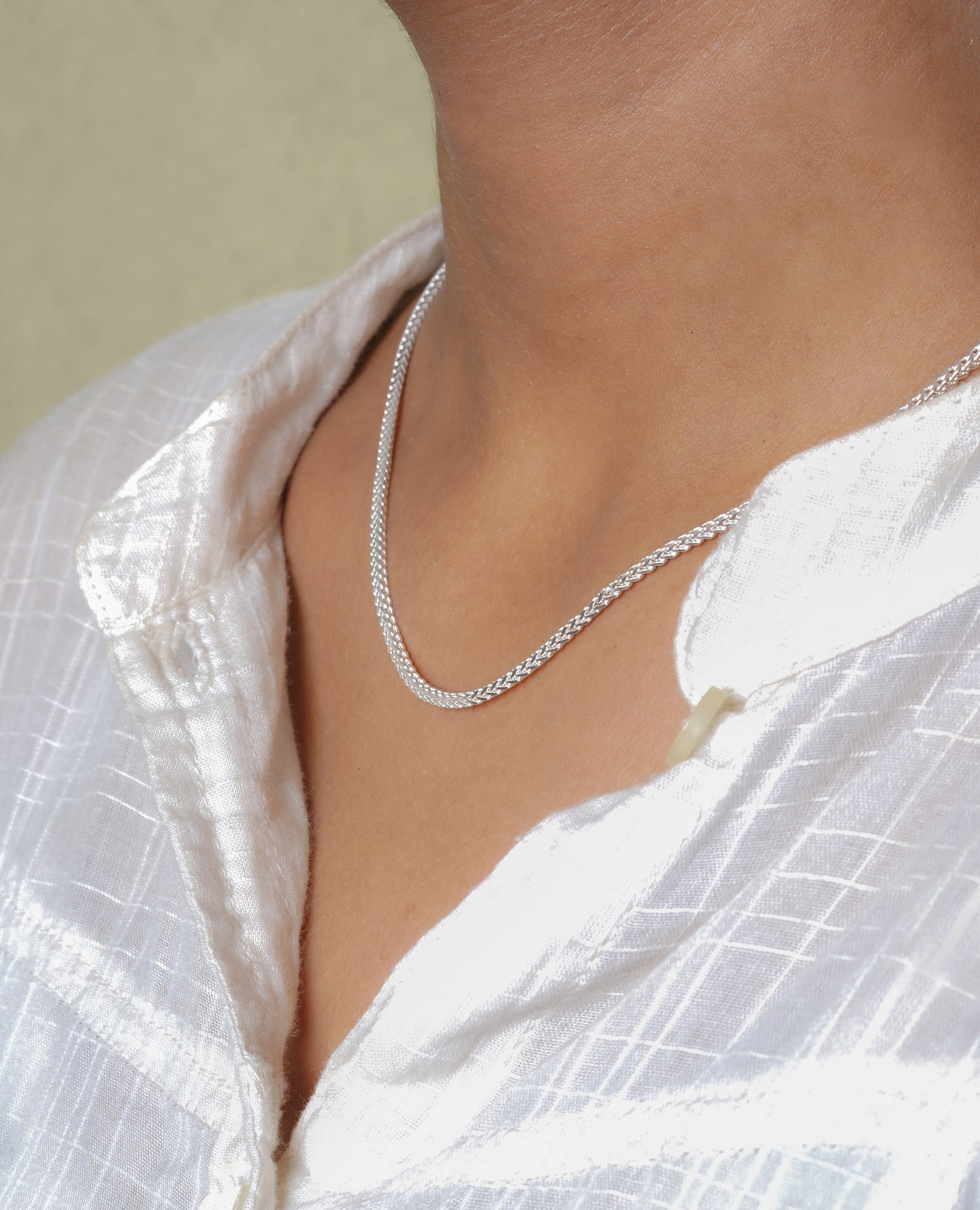Everyday Silver Herringbone Chain