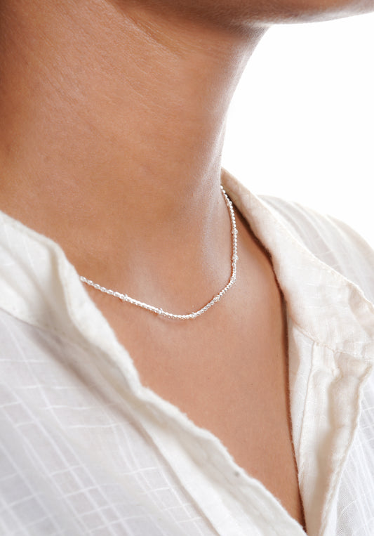 Everyday Twisted Ball Silver Chain