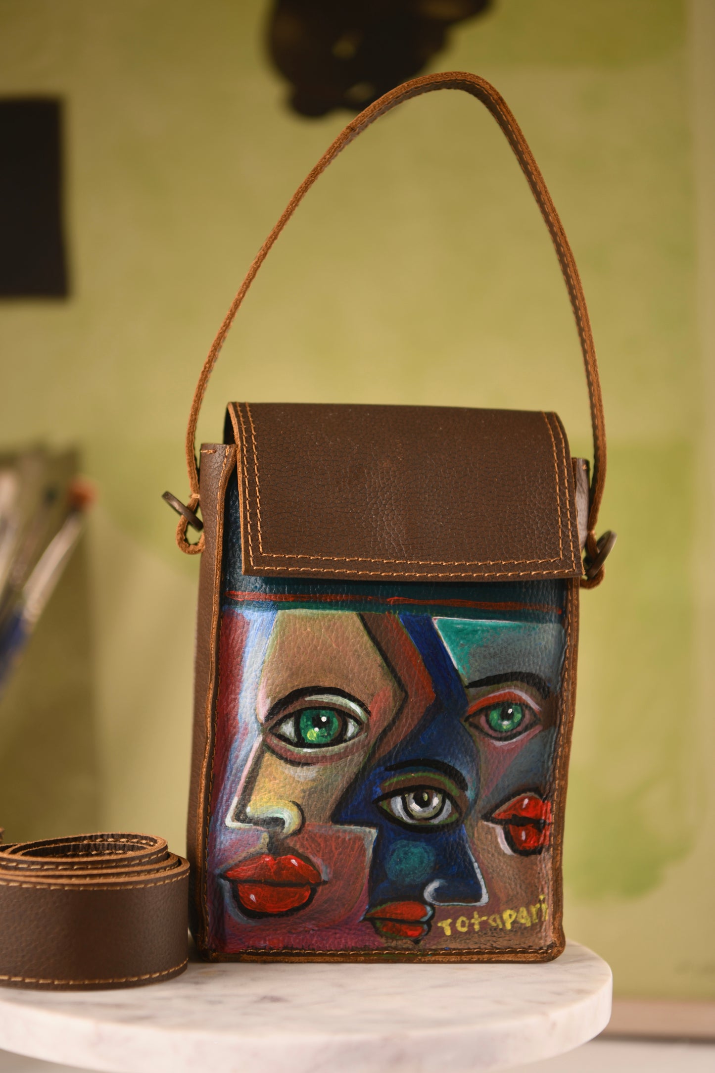 Expressions Handpainted Leather Sling