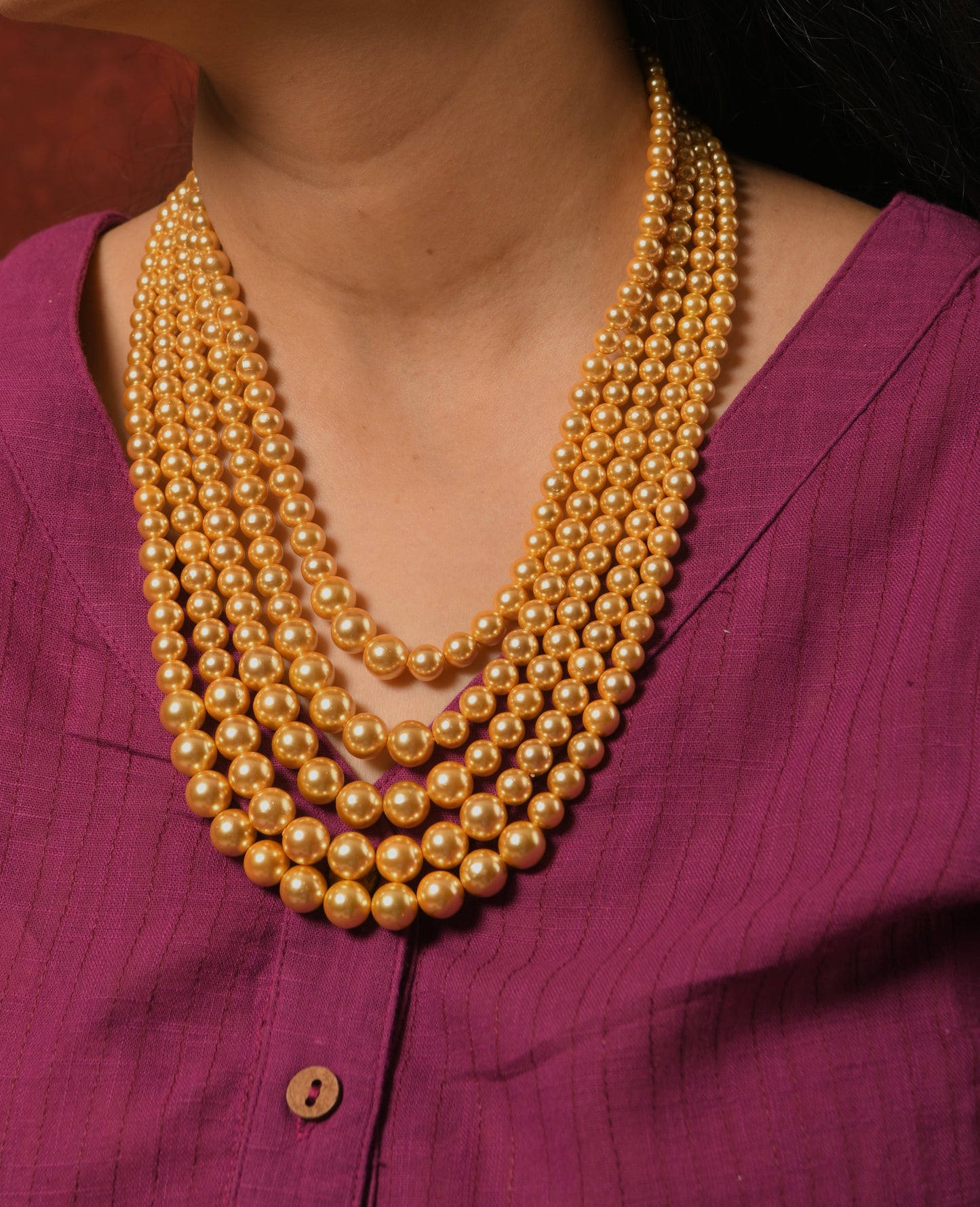 Golden Vibes Pearl Cocktail Necklace